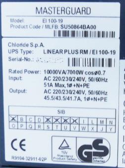 Batterie für Masterguard Chloride Linear Plus: EI 100-T und EI 100-19 