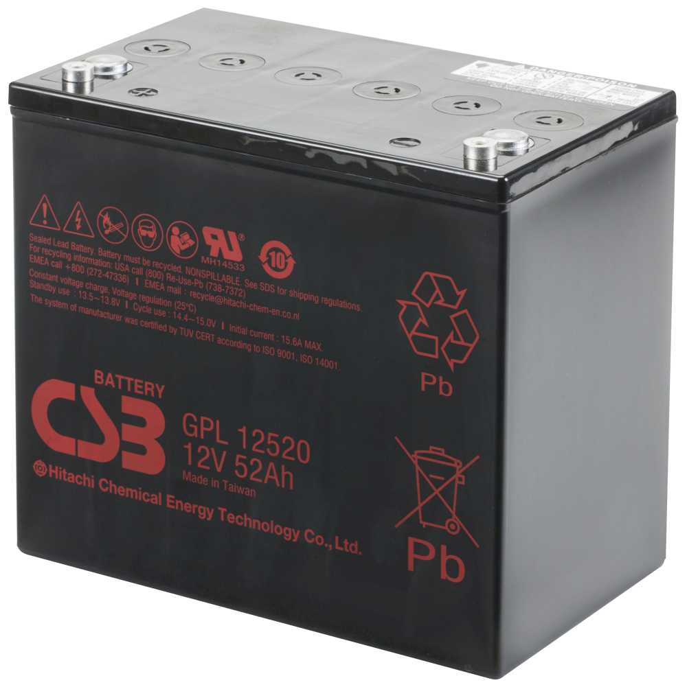 Artikelbild 2 des Artikels “CSB Battery GPL12520 12V 52AH Blei-Akku (AGM), Longlife “